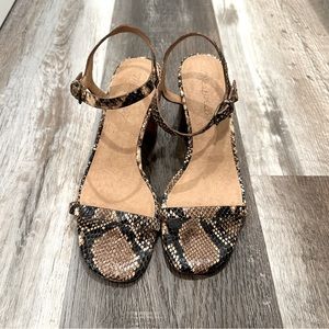Madewell The Hollie Ankle Strap Snake Embossed Sandal Size 6.5